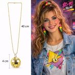 Mey İthalat® Disko Topu Şekilli 80&Amp;#39;Ler 90&Amp;#39;Lar Altın Renk Plastik Kolye