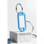 Mey İthalat® Etiketli 100'Lü Anahtarlık Halkası – İsim Yazılabilir, Metal Halka İle Şık Tasarım 722422