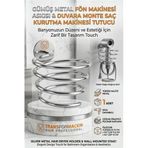 Mey İthalat® Gümüş Metal Fön Makinesi Askısı Duvara Monte Saç Kurutma Makinesi Tutucu 719681