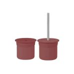 Mey İthalat® Ham+Hüp Pipetli Silikon Bardak Seti Velvet Rose / Powder Grey