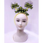 Mey İthalat® Happy Birthday Püsküllü Neon Sarı Renk Doğum Günü Tacı 22X19 Cm