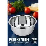 Mey İthalat® Inox Kase - 20 Cm 1 Litre Karıştırma Kabı Profesyonel 304 Paslanmaz Çelik 721835 Vitrin