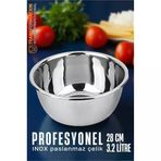 Mey İthalat® Inox Kase - 28 Cm 3.2 Litre Karıştırma Kabı Profesyonel 304 Paslanmaz Çelik