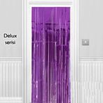 Mey İthalat® Işıltılı Duvar Kapı Perdesi Mor Renk 90X200 Cm