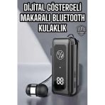 Mey İthalat® Kablolu Makaralı Bluetooth Kulaklık Uzun Pil Ömrü Dijital Göstergeli