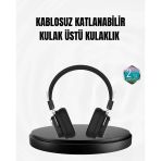 Mey İthalat® Kablosuz Bluetooth Kulak Üstü Kulaklık Kristal Ses Kalitesi Ergonomik Yapı
