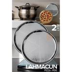 Mey İthalat® Lahmacun Pizza Pide Pişirme Tepsisi 2 Li Set