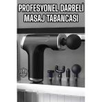 Mey İthalat® Masaj Tabancası 4 Başlıklı Kas Vücut Ağrıları İçin Şarjlı Darbeli