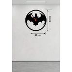Mey İthalat Mey Ithalat® Batman Yarasa Logolu Ahşap Duvar Saati - 40X40 cm Dekoratif Dc Temalı - Çok Renkli