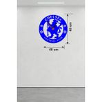 Mey İthalat Mey Ithalat® Chelsea Fc Logolu Ahşap Duvar Saati - 40X40 cm Taraftar Hediyesi - Çok Renkli