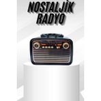 Mey İthalat Mey Ithalat® Müzik Kutusu Bluetooth Bağlantılı El Fenerli Nostaljik Tasarım Radyo