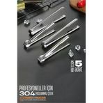 Mey İthalat® Mini 12.5 Cm Buz Maşası - Şeker Limon Maşası Kokteyl Servis Maşası 5 Li Paket 304 Paslanmaz Çelik 721753