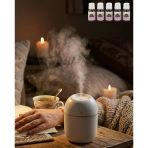Mey İthalat® Mini Nemlendirici 5 Esans Hediyeli Led Işıklı Taşınabilir Aromaterapi Buhar Makinesi
