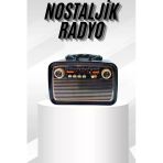 Mey İthalat® Müzik Kutusu Bluetooth Bağlantılı El Fenerli Nostaljik Tasarım Radyo