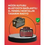 Mey İthalat® Nostaljik Radyo Görünümlü Bluetooth Hoparlör – Fm/Am Yayın, Kablosuz Bağlantı, Şarj Edilebilir
