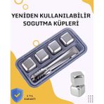 Mey Ithalat® Paslanmaz Metal Buz Küpleri-Çok Amaçlı Kullanıma Uygun - Renkli