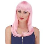 Mey İthalat® Pembe Renk Uzun Düz Parti Peruğu