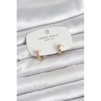 Mey İthalat® Pembe Yunus Balığı Model Gold Renk Pirinç Çocuk Küpe