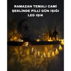 Mey İthalat® Pilli Ramazan Bayram Led Işık Zinciri Cami Temalı Dekoratif