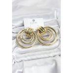 Mey İthalat® Pirinç Gold Renk Halka Model Kadın Küpe
