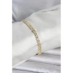 Mey İthalat® Pirinç Gold Renk Zirkon Taşlı Çavuş Model Kadın Bileklik