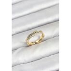 Mey İthalat® Pirinç Gold Renk Zirkon Taşlı Vintage Kadın Yüzük