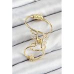 Mey İthalat® Pirinç Halkalı Model Gold Renk Kıkırdak Küpe