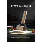 Mey İthalat® Pizza Merdanesi - Profesyonel Ahşap Saplı Hamur Açma Merdanesi -