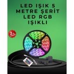 Mey Ithalat® Pratik Kurulumlu 5 Metre Kumandalı Şerit LED - Renkli