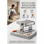 Mey İthalat® Profesyonel Erişte Ve Makarna Makinesi - 7 Ayarlı Çelik Hamur Açma Spagetti Makinası 723137