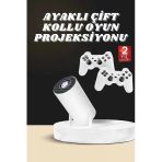Mey İthalat® Projeksiyon Video Oyun Konsolu Projektör Taşınabilir Ayaklı Çift Kollu 4K Çözünürlüklü