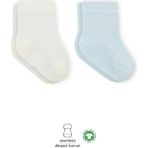 Mey Ithalat® Puan Derby Penye Soket Çorap 2'li BS10103 Mavi Ekru - Renkli