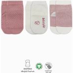 Mey Ithalat® Puanlı Kaymaz Penye Soket Çorap 3'lü BS10108 Pudra - Renkli
