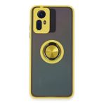 Mey İthalat® Redmi Note 12S Kılıf Montreal Yüzüklü Silikon Kapak - Sarı