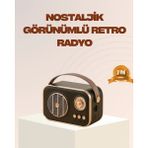 Mey Ithalat® Retro Bluetooth Radyo – Nostaljik Tasarım, Tf Kart ve USB Destekli - Renkli