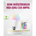 Mey Ithalat® Rgb Uzaktan Kumandalı LED Ampul 16 Renk Dekoratif Aydınlatma