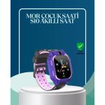 Mey İthalat® S10 Mor Çocuk Takip Saati Elektronik Bariyer Ve Sesli Mesaj Destekli