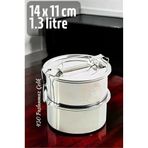 Mey İthalat® Sefer Tası Yemek Kabı Paslanmaz Çelik 2 Katlı 14 Cm 1.3 Litre 721365