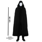 Mey İthalat® Siyah Kapüşonlu 120 Cm Pelerin Beyaz Boyanabilir Tam Yüz Maske