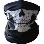 Mey İthalat® Siyah Renk Dikişsiz Çok Fonksiyonlu Çene Kafatası Yüz Maskesi Baf Buff Bandana Boyunluk Bileklik