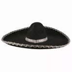 Mey İthalat® Sombrero Meksika Şapkası Mariachi Gümüş Şeritli Yetişkin Boy
