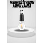 Mey Ithalat® Taşınabilir Askılı Ampul Kamp Lambası Askılı Type-C Şarjlı Bahçe Lambası - Renkli