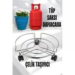 Mey İthalat® Tekerlekli Saksı Tüp Damacana Altlığı - Taşıyıcı Mutfak Tüpü Taşıyıcı 721571
