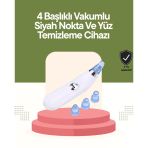Mey İthalat® Usb Destekli 4 Başlıklı Siyah Nokta Vakum Cihazı – Gözenek Temizleyici Ve Cilt Yenileyici Bakım Aleti