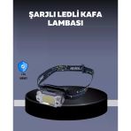 Mey İthalat® Usb Şarjlı Mini Led Kafa Feneri 50M Odak 150M Geniş Aydınlatm