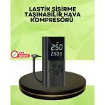 Mey İthalat® Usb Şarjlı Taşınabilir Hava Kompresörü Dijital Ekranlı