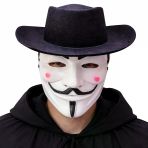Mey İthalat® Vendetta Maske Ve Şapka Seti – Anonim Stil Parti Maskesi