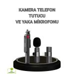 Mey İthalat® Vlog Ve Canlı Yayın İçin Çift Yaka Mikrofonu Ve Tripodlu Selfie Çubuğu Seti