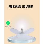Mey Ithalat® Yüksek Işık Güçlü LED Ampül 4 Kollu Katlanır Pervane Tasarım