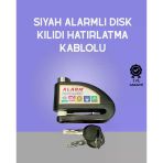 Mey İthalat® Yüksek Sesli 110Db Çelik Disk Kilidi Su Geçirmez